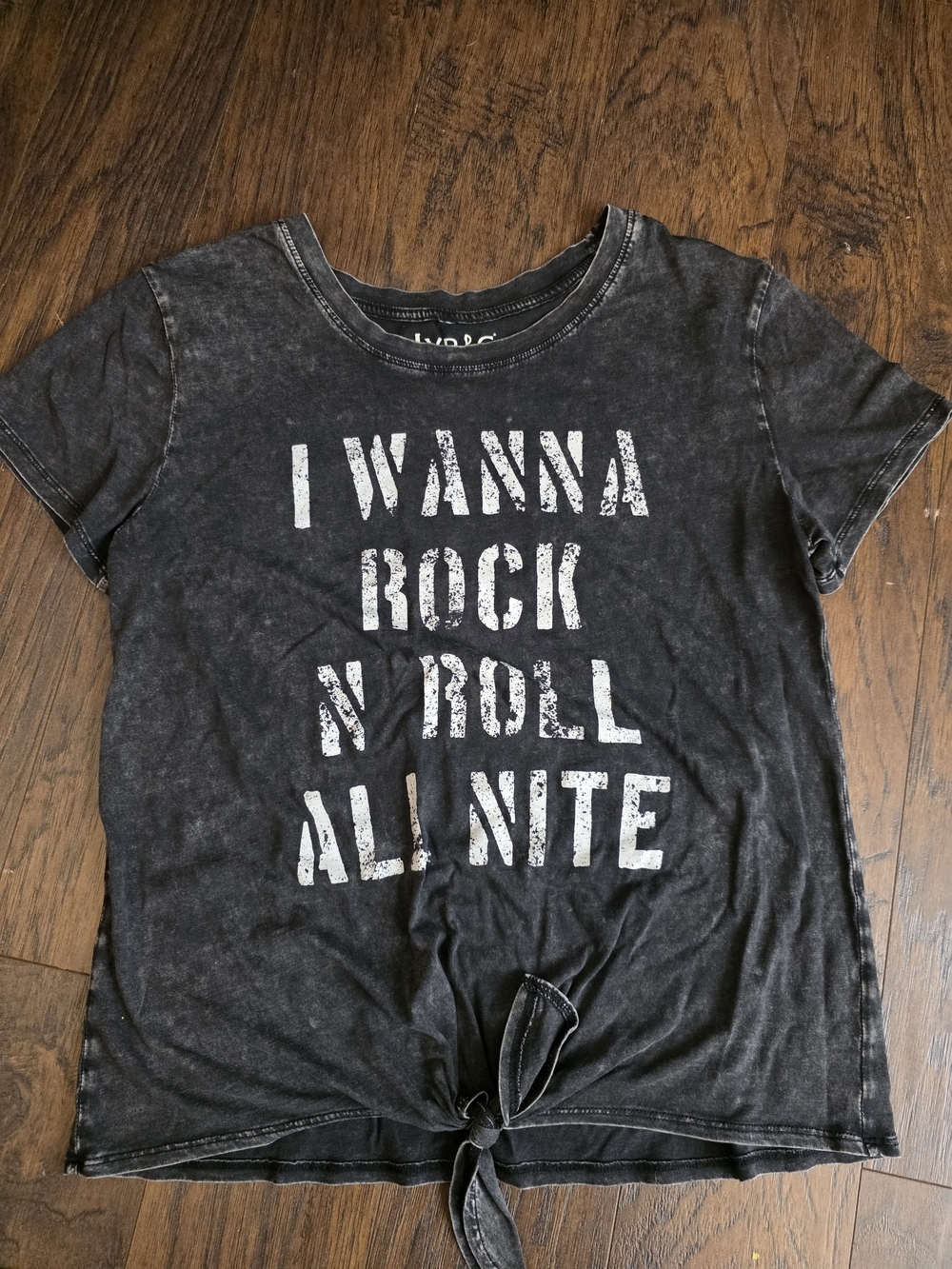 Black 'I Wanna Rock N' Roll All Nite' Graphic Tee